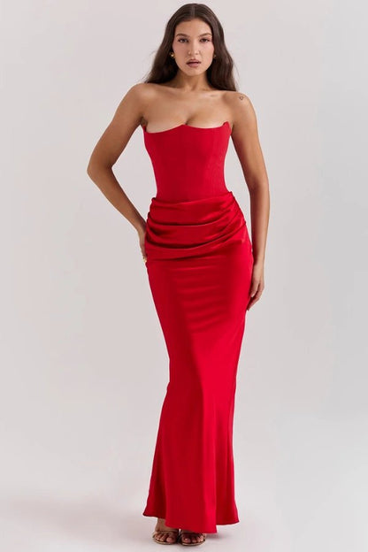 Sabrina - Elegant Strapless Corset Gown for Wedding Guests 11