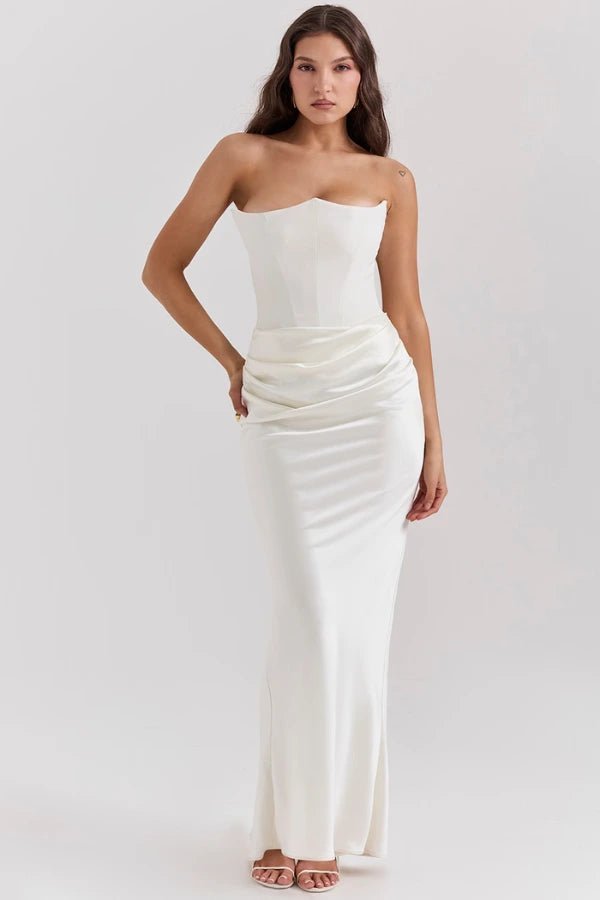 Sabrina - Elegant Strapless Corset Gown for Wedding Guests 5