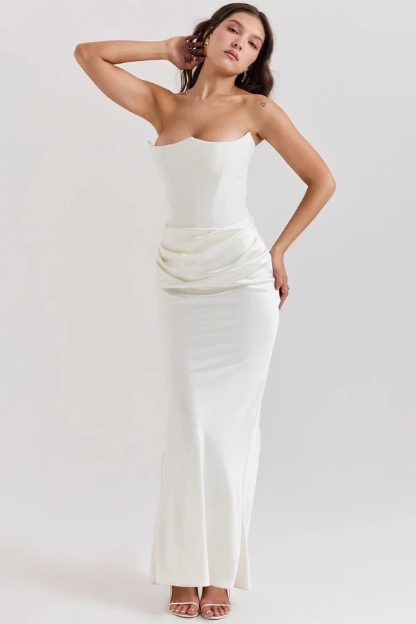 Sabrina - Elegant Strapless Corset Gown for Wedding Guests 7