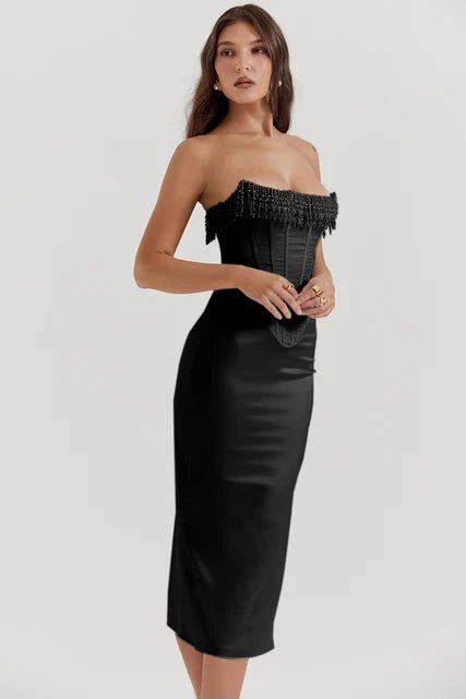 Sabrina - Elegant Strapless White Dress for Weddings 8