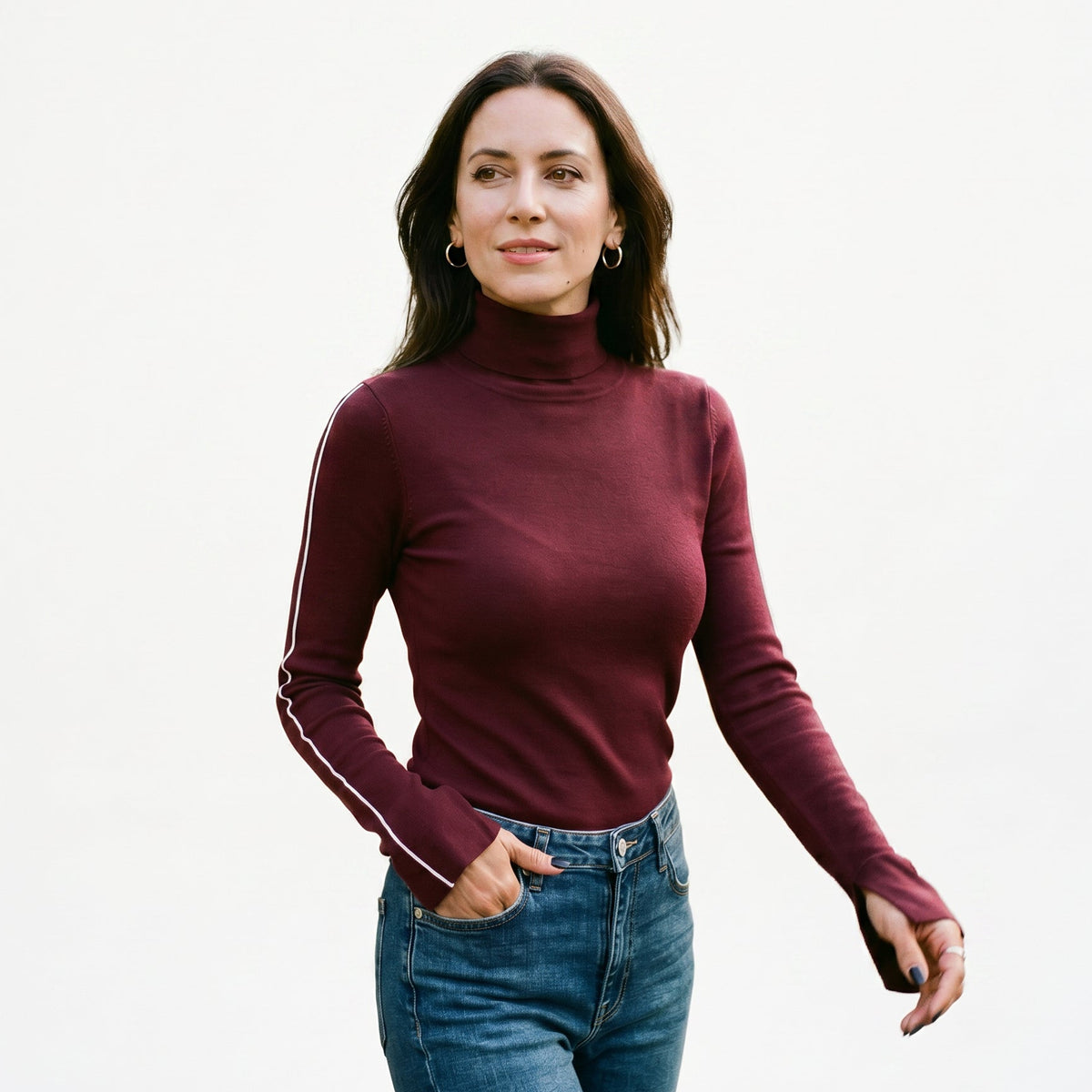 Savannah- Stylish Turtleneck Sweater with Contrast Piping DONE 05-09-2026