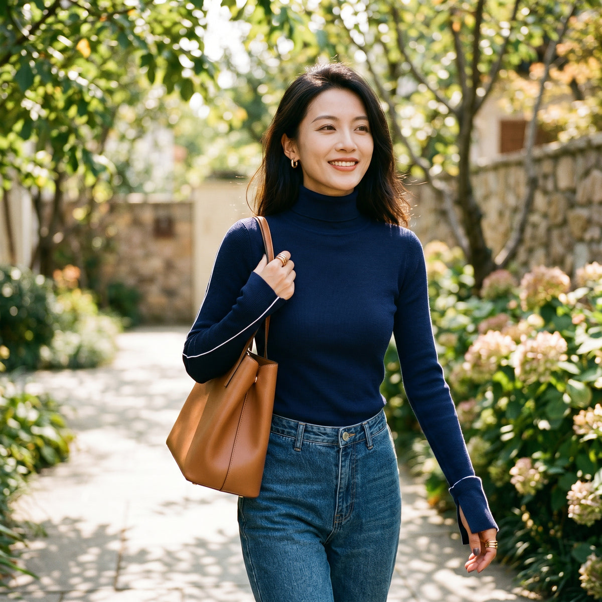 Savannah- Stylish Turtleneck Sweater with Contrast Piping DONE 05-09-2026