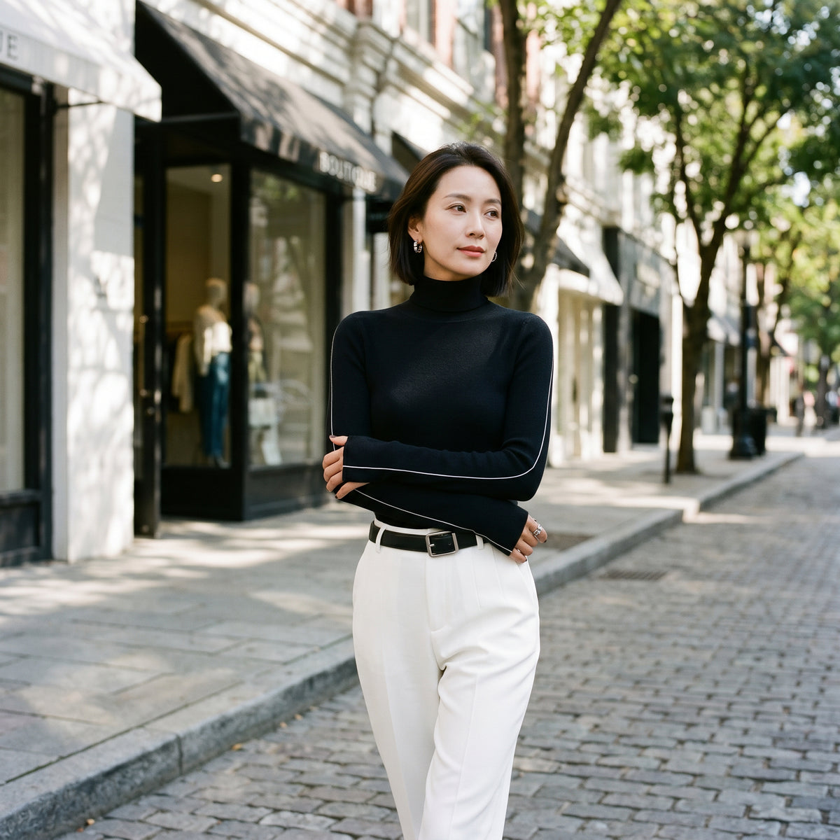 Savannah- Stylish Turtleneck Sweater with Contrast Piping DONE 05-09-2026