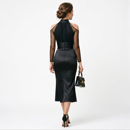 Sophia - Elegant Cold-Shoulder Formal Dress DONE