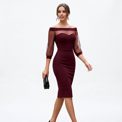 Sophia - Elegant Off-Shoulder Cocktail Dress DONE