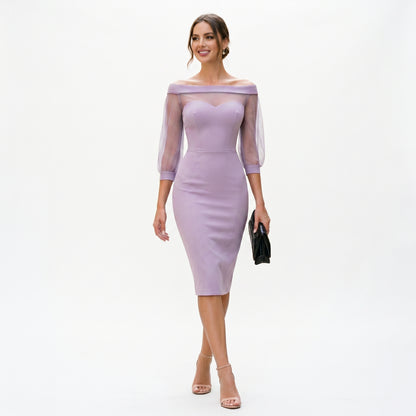 Sophia - Elegant Off-Shoulder Cocktail Dress DONE