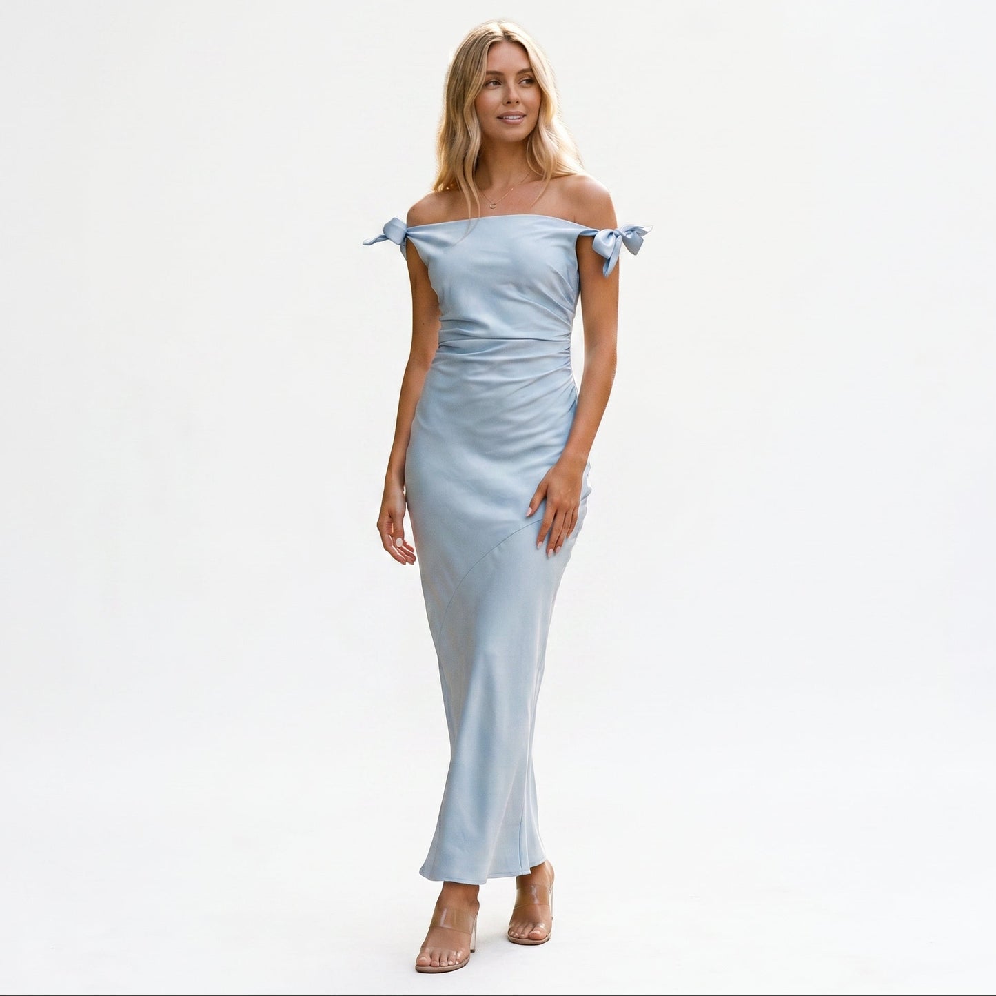 Sophia | Elegant Off-Shoulder Summer Wedding Guest Dress DONE 05-27-2026