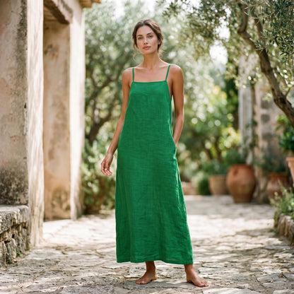 Sophia - Elegant Red Cotton Maxi Dress for Women done 06-22-2026