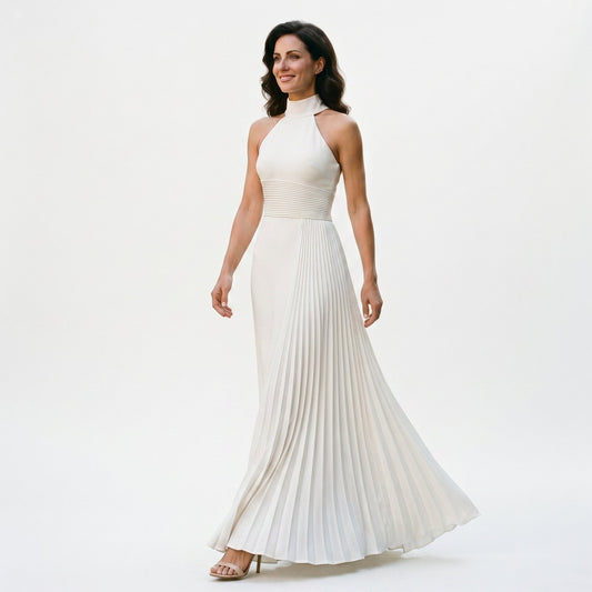 Sophia - Elegant Satin Pleated Evening Gown DONE