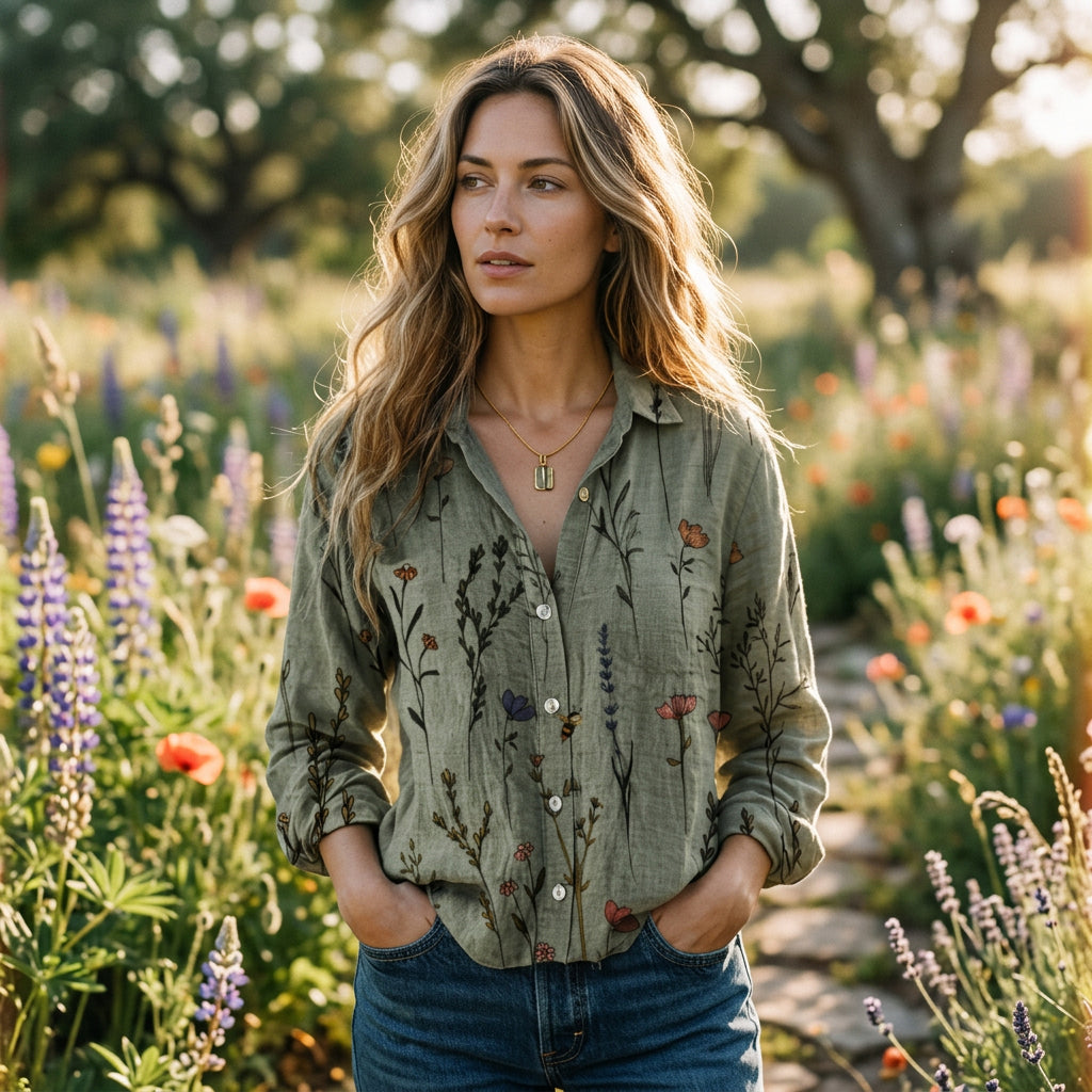 Sophia - Vintage Floral Womens Shirt DONE