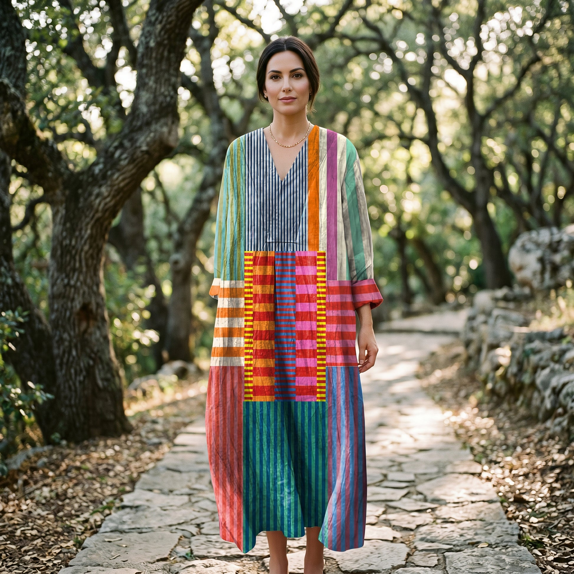 Sophie | Colorful Oversized Linen Maxi Dress for Women DONE 06-05-2026
