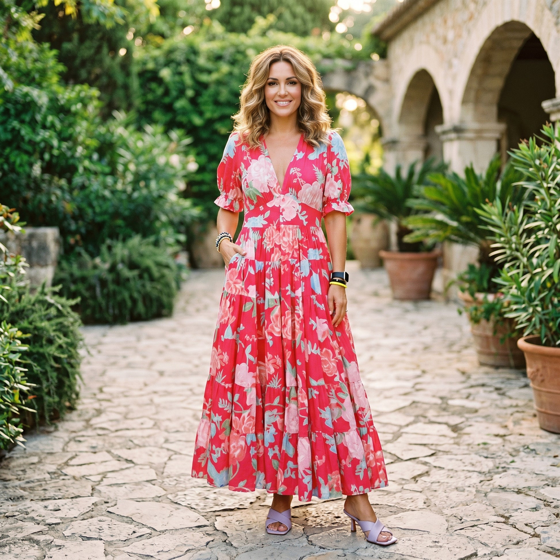 Sophie | Floral Puff Sleeve Maxi Dress for Summer Weddings DONE 06-10-2026