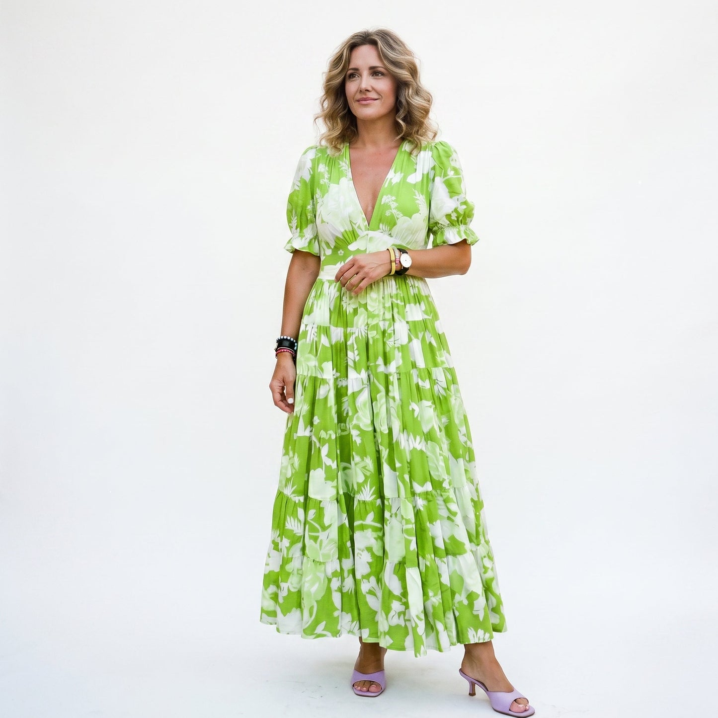 Sophie | Floral Puff Sleeve Maxi Dress for Summer Weddings DONE 06-10-2026