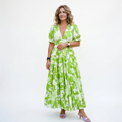 Sophie | Floral Puff Sleeve Maxi Dress for Summer Weddings DONE 06-10-2026