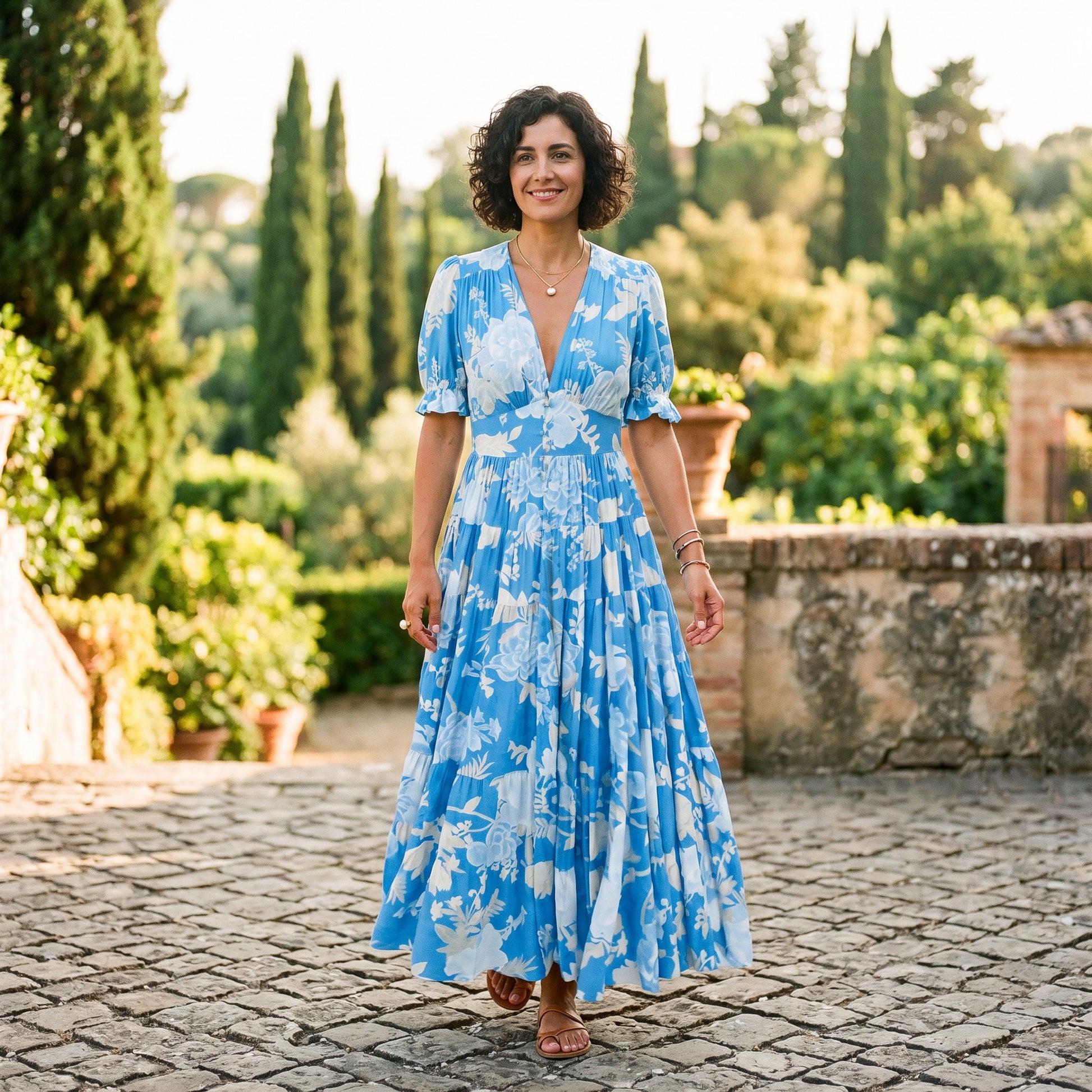 Sophie | Floral Puff Sleeve Maxi Dress for Summer Weddings DONE 06-10-2026
