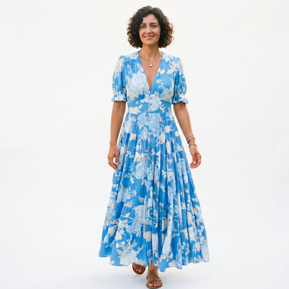 Sophie | Floral Puff Sleeve Maxi Dress for Summer Weddings DONE 06-10-2026