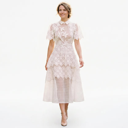 Stacy - Elegant Floral Lace Evening Dress for Formal Events