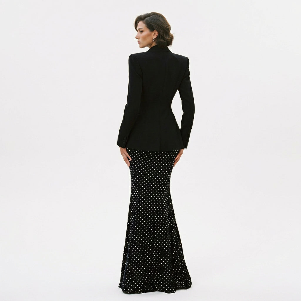 Stella - Elegant Black Polka Dot Women's Business Suit DONE 06-11-2026
