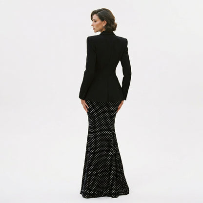 Stella - Elegant Black Polka Dot Women's Business Suit DONE 06-11-2026