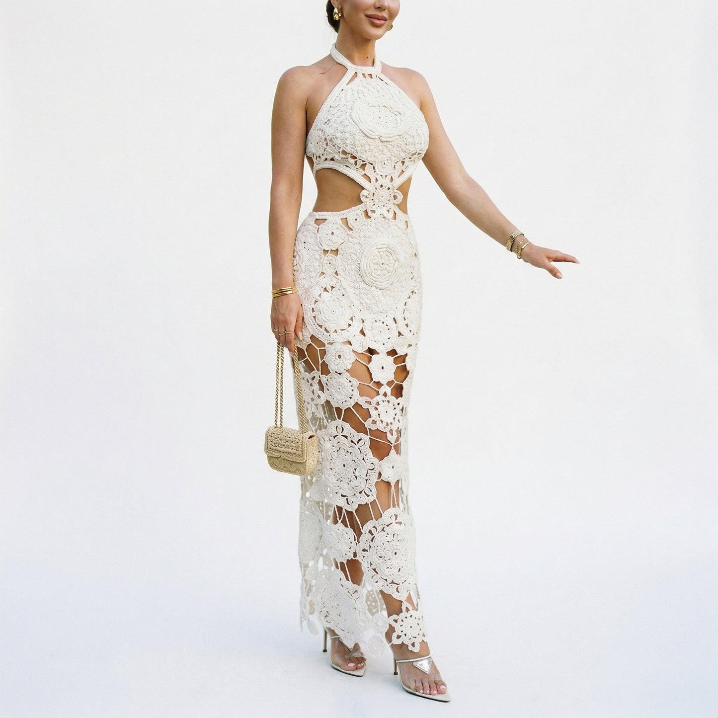 Stylish Hollow Out Maxi Dress for Women