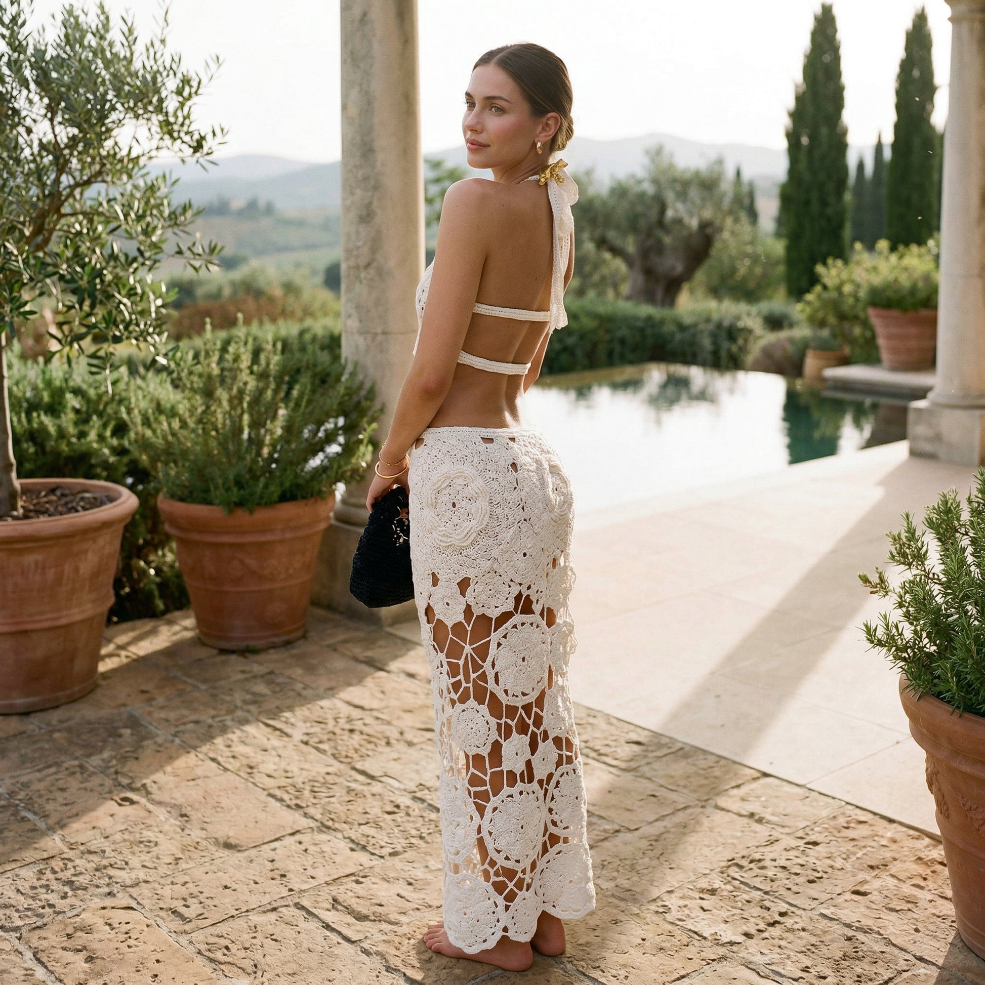 Stylish Hollow Out Maxi Dress for Women