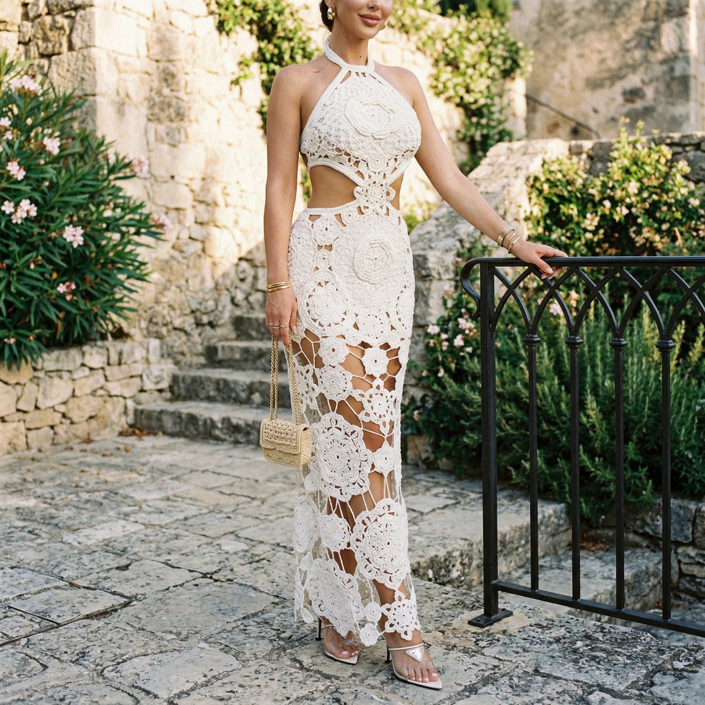 Stylish Hollow Out Maxi Dress for Women