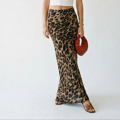 Stylish Leopard Print Maxi Skirt for Women