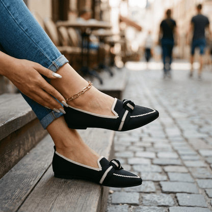 Stylish Orthopedic Loafers for Women - Comfortable Slip-On Black Loafers