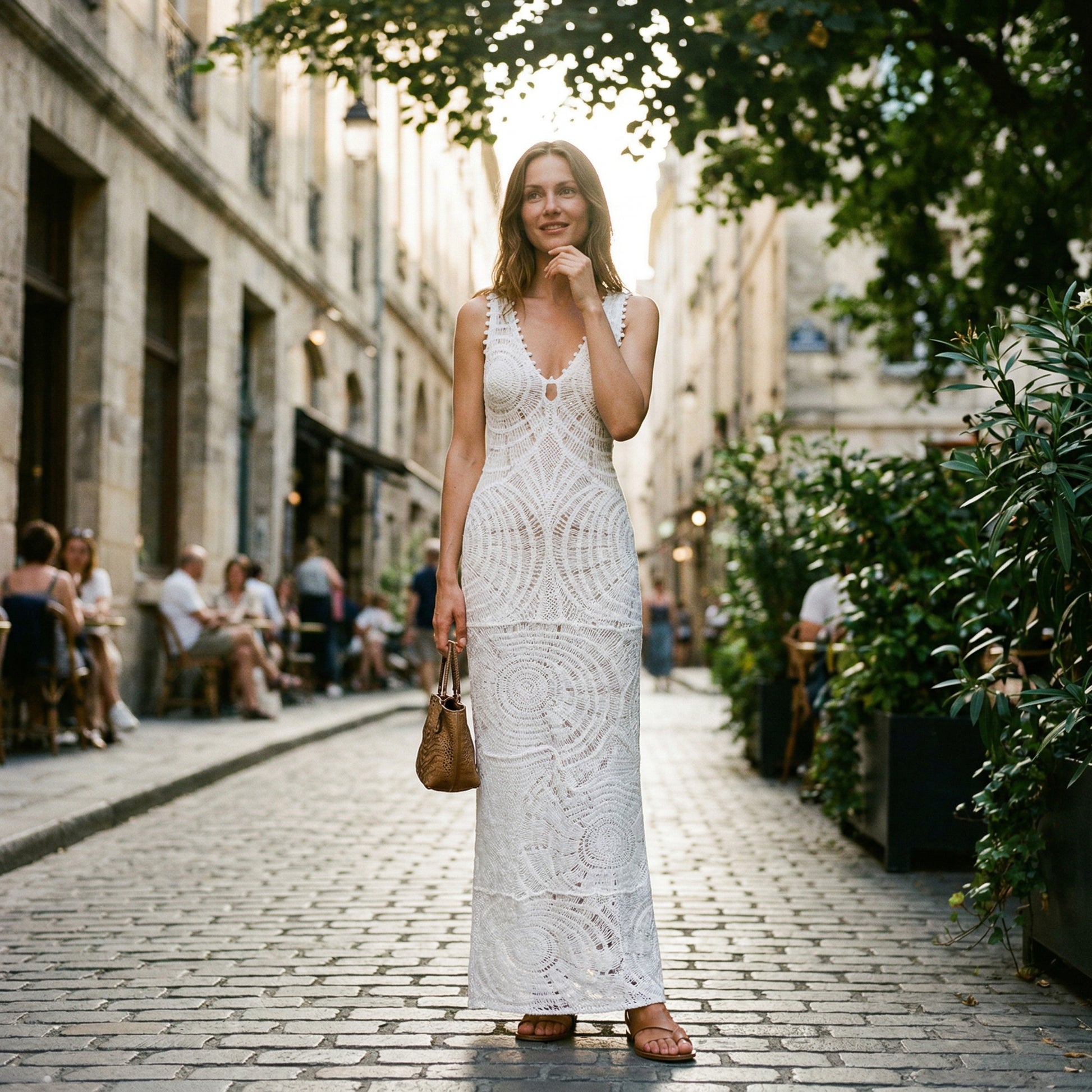 Stylish Solid V-neck Maxi Dress for Women