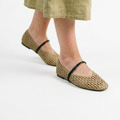 Stylish Summer Ballet Flats for Women with Square Toe Design