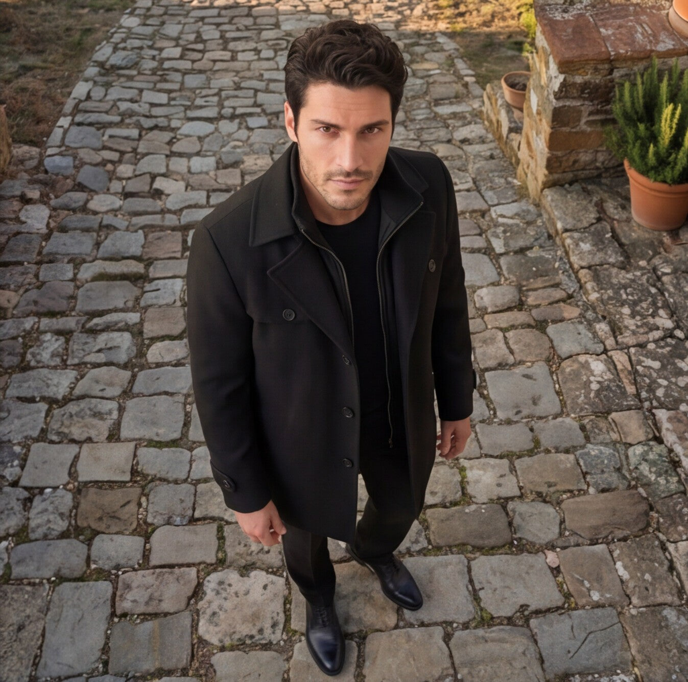 Stylish Tailored Men's Spring Overcoat
