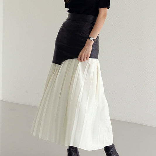 Stylish Asymmetric Faux Leather Maxi Skirt for Women 1