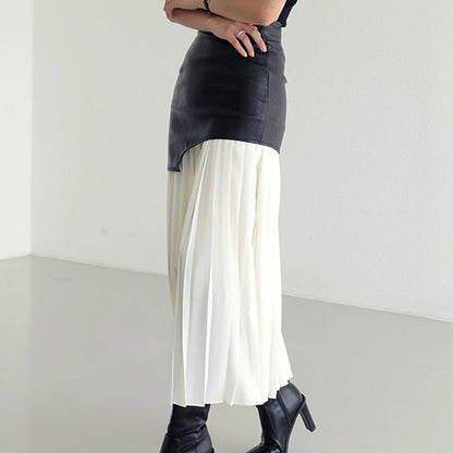 Stylish Asymmetric Faux Leather Maxi Skirt for Women 3