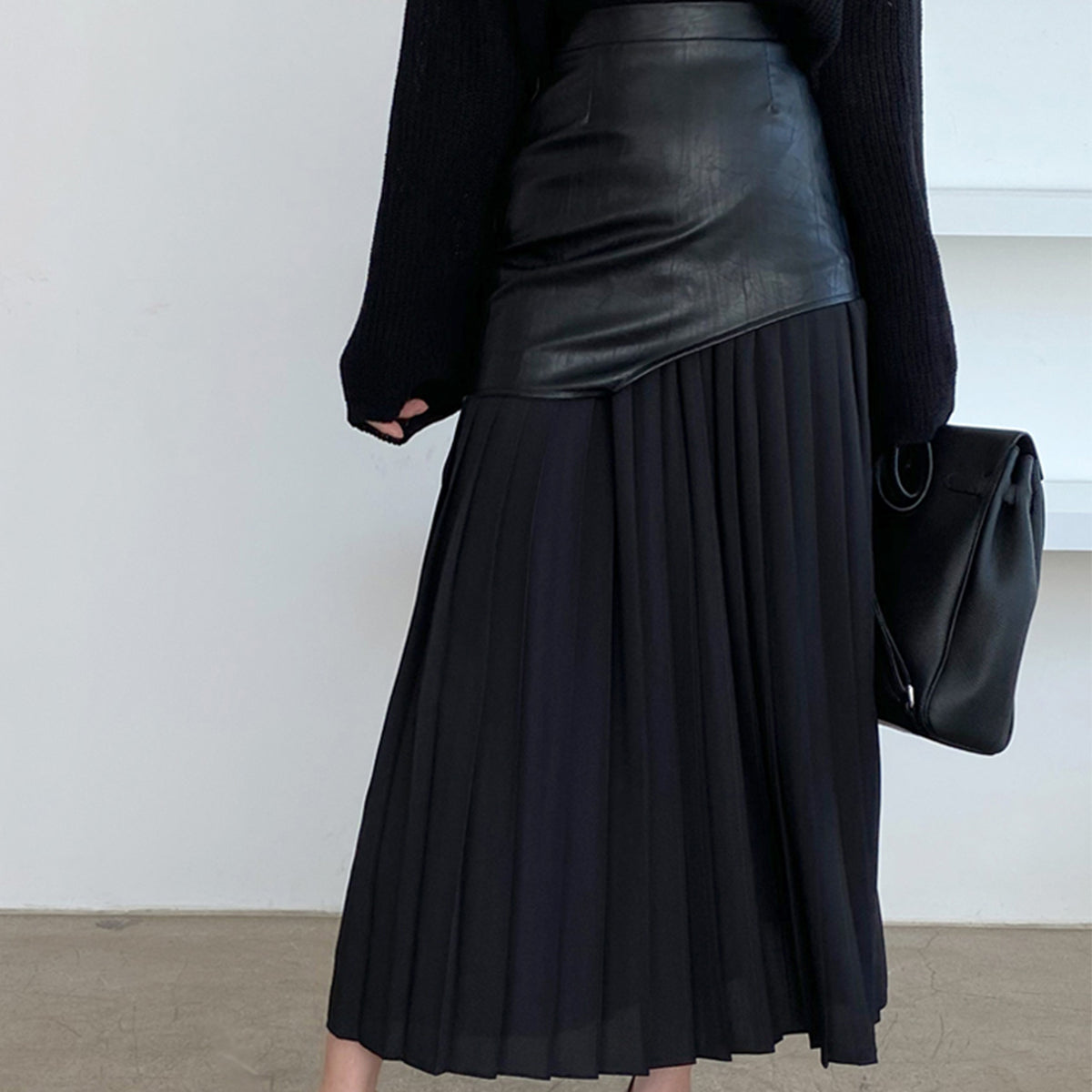 Stylish Asymmetric Faux Leather Maxi Skirt for Women 5