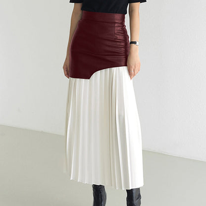 Stylish Asymmetric Faux Leather Maxi Skirt for Women 9
