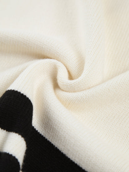 Stylish Striped Mock Neck Sweater 4