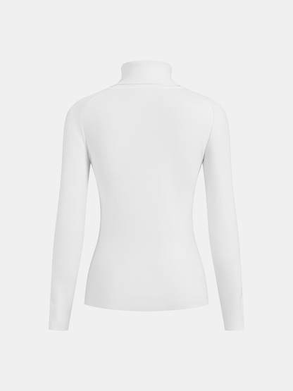 Stylish Turtleneck Sweater with Contrast Piping 6