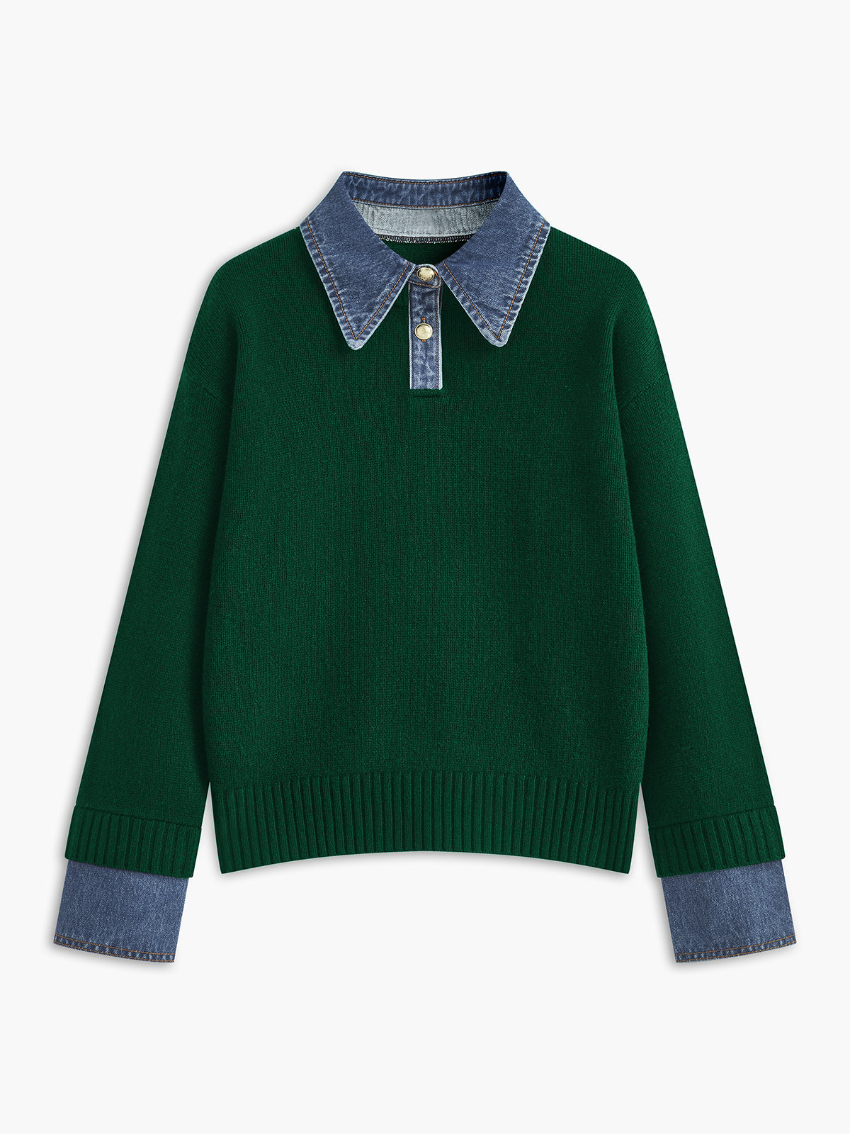 Stylish Women's Sweater with 2 in 1 Panel Lapel 13