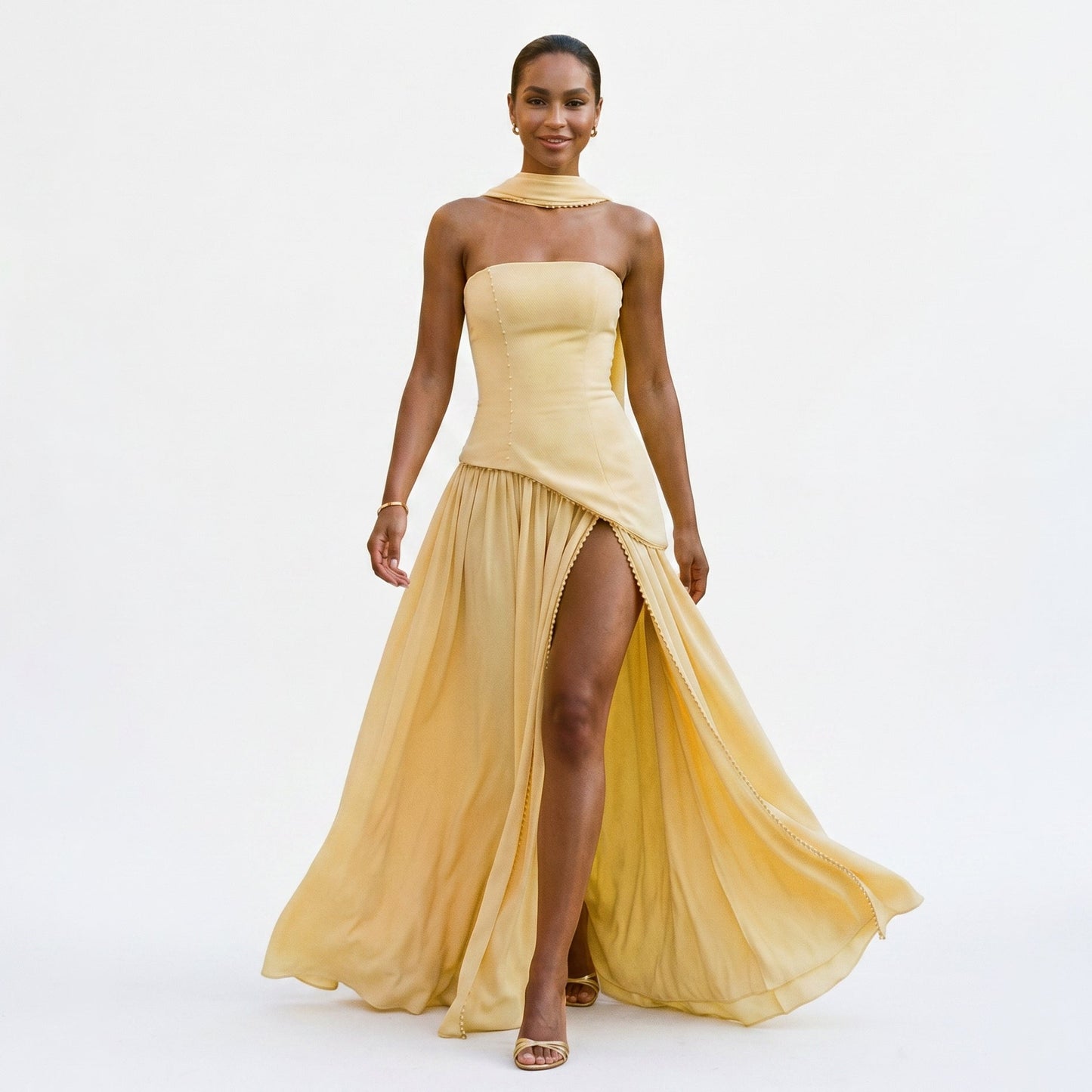 Talia - Elegant Strapless Maxi Dress DONE
