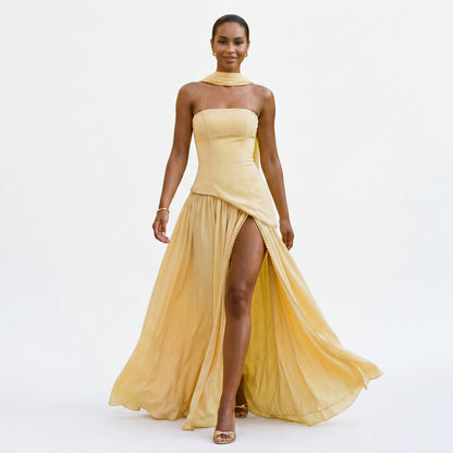 Talia - Elegant Strapless Maxi Dress DONE