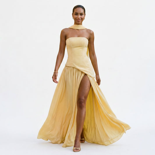 Talia - Elegant Strapless Maxi Dress DONE