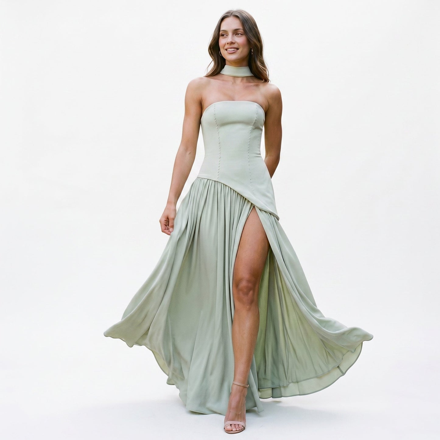 Talia - Elegant Strapless Maxi Dress DONE