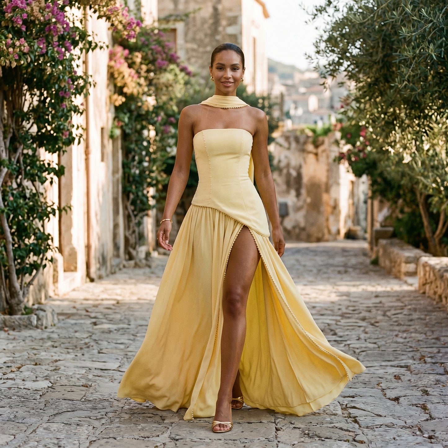 Talia - Elegant Strapless Maxi Dress DONE