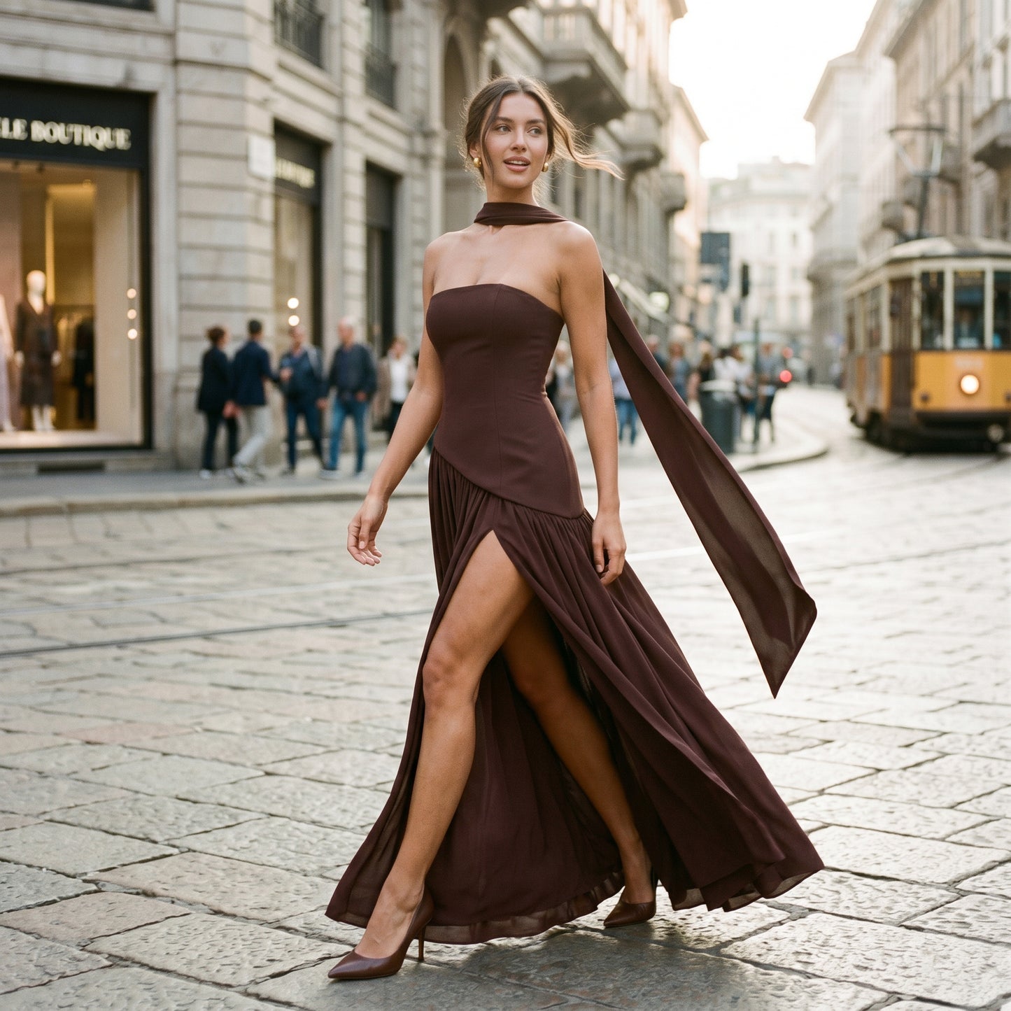 Talia - Elegant Strapless Maxi Dress DONE