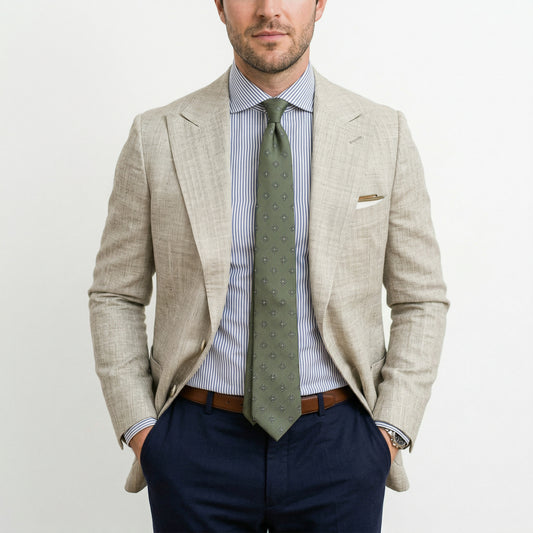 Textured Tailored Mens Blazer Jacket for Spring