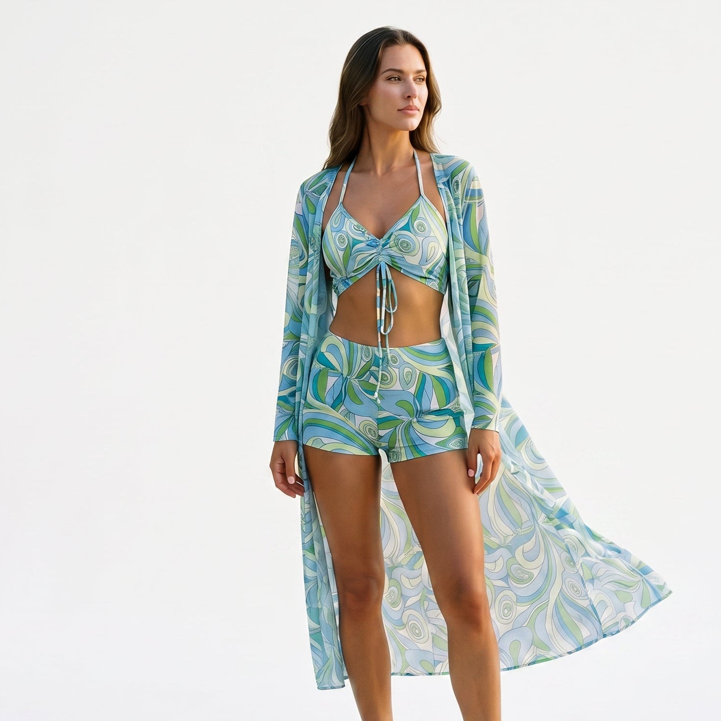Thea - Stylish High Waist Bikini Set with Kimono DONE 05-21-2026