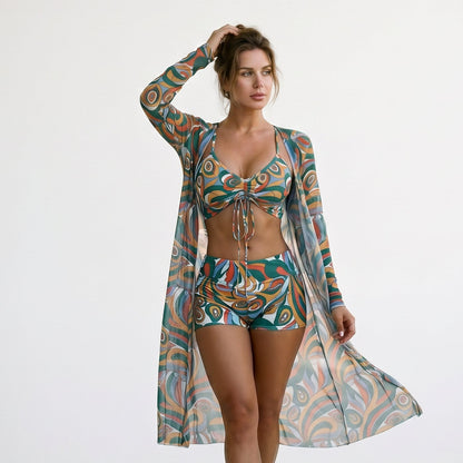 Thea - Stylish High Waist Bikini Set with Kimono DONE 05-21-2026