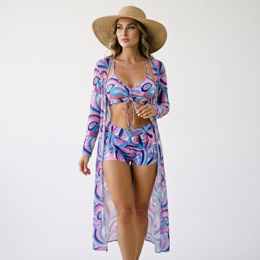 Thea - Stylish High Waist Bikini Set with Kimono DONE 05-21-2026