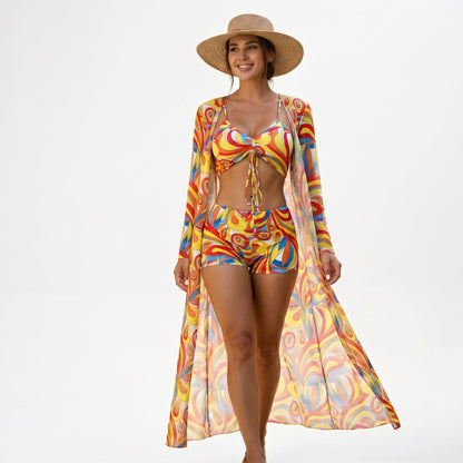 Thea - Stylish High Waist Bikini Set with Kimono DONE 05-21-2026