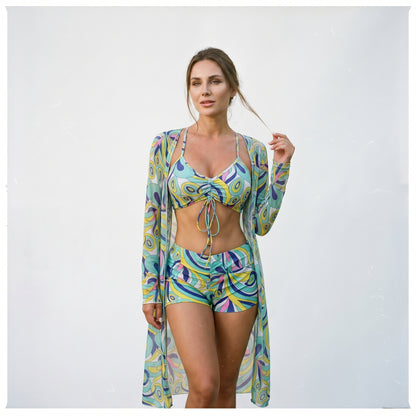 Thea - Stylish High Waist Bikini Set with Kimono DONE 05-21-2026